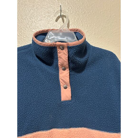 Women’s North Face Cragmont Fleece Snap Pullover Sherpa Jacket Blue Peach, M - Picture 5 of 6